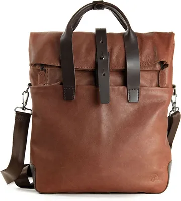 Produktbild von HAROLD'S Leder Schultertasche Laptoptasche mit Laptopfach Mount Backpack / Messengerbag Cognac braun