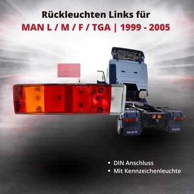 Immagine prodotto di Luce posteriore sinistra per MAN L / M / F / TGA | 1999 - 2005 | Attacco DIN | OEM 81.25225.6034