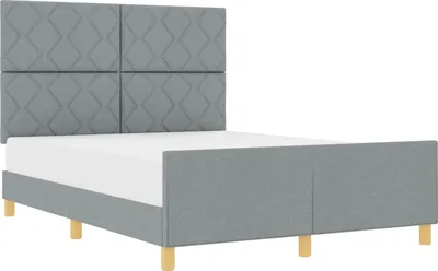 Produktbild von vidaXL Bettgestell mit Kopfteil Hellgrau 160 x 200 cm Stoff