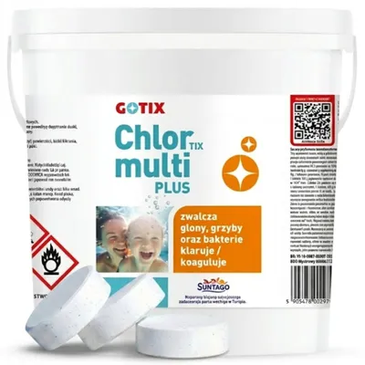 Zdjęcie produktu dla Chlor Tabletki do Basenu Jacuzzi Multichlor 3kg 10w1 Gotix Multifunkcyjny