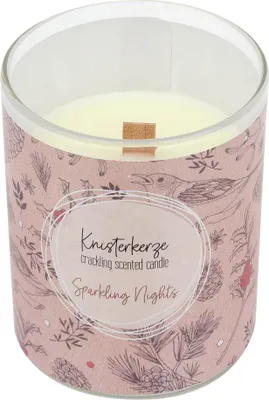 Produktbild von Steinhart Knisterkerze mit Duft Sparkling Nights Ø 6,5 x 7,9 cm im Glas weiß