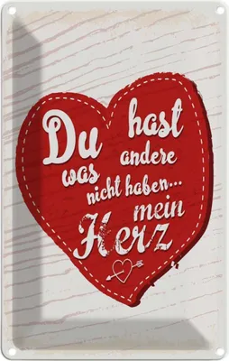 Produktbild von vianmo Blechschild 18x12 cm Du hast mein Herz Liebe