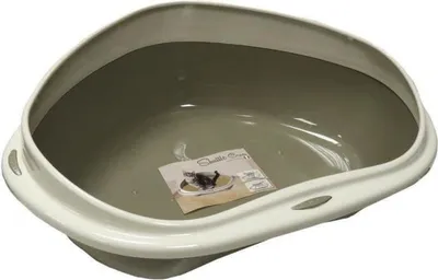 Produktbild von Katzentoilette Ecke, AIMÉ Ecktoilette, 58x48x20.5cm, Taupe/Creme, Für Alle Größen