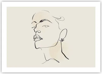 Produktbild von Poster - Poster ohne Rahmen - Minimalismus Porträt Linie - 70x50 cm - Wand Bild - Wanddeko - Wandbilder - Kunstposter - Wandposter - Bilder - Kunstdruck - Wanddekoration - Wandbild - P2XAA70x50-4815