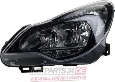 Produktbild von Scheinwerfer Set Halogen passend für Opel Corsa D 2011- H7 H1 Links Rec. mit TFL 1216645 1216646 1216673 1216787 1216832 13446801 95510689 9551 Johns
