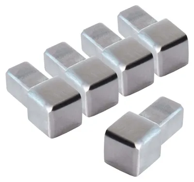 Produktbild von Dalsys 5x Endstück Fliesenprofil 8mm Quadratprofil Edelstahl gebürstet - Endkappe für Eckprofil Fliesenschiene - Fliesenprofil Zubehör