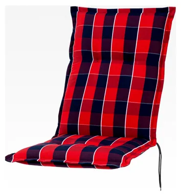 Produktbild von Auflage Mittellehner Florence rot-blau kariert Sitzpolster 110x50x8 cm