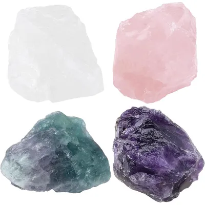Produktbild von Wassersteine Grundmischung 4 Stück Amethyst Rosenquarz Natursteine Heilsteine 4.5-5 cm