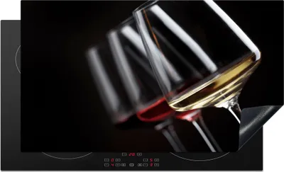 Produktbild von KitchenYeah© Herdabdeckplatte Weinglas - Wein - Alkohol , 89x51cm, Küche Deko, Glaskeramikkochfeld Herdabdeckung, Abdeckplatte fùr Kochfeld
