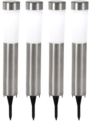 Produktbild von 4er Set LED Solarleuchte, Edelstahl, Erdspieß, H 56 cm
