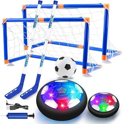 Produktbild von Air Power Fußball 3-in-1 wiederaufladbares Hoverball-Hockey-Set mit 2 Toren