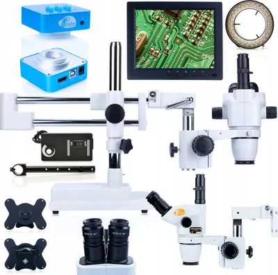 Immagine prodotto di Rosfix Zestaw ProScan Mikroskop Moon Pro + Kamera Scorpius Pro + 8" Wyświetlacz + Uchwyt + Oświetlacz LED