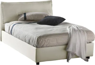 Produktbild von Quadratisches und halbes Bett Dbegi, Containerbett mit Stoffbespannung, 100%  Italy, Frontöffnung, passend für Matratze 120x200 cm, Beige