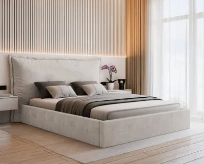 Produktbild von VALLH Polsterbett Bett 180x220 mit bettkasten Beige Samt - Kissenkopfteil mit lattenrost (Sofia Piano 13)