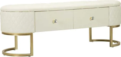 Immagine prodotto di FURNLUX Ottoman Sharon White 120cm / Colore principale: Bianco / Dimensioni: 120 x 43 x 40 cm