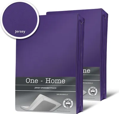 Produktbild von 2er Pack Spannbettlaken Bettlaken lila violett 90 x 200 cm - 100 x 200 cm Jersey