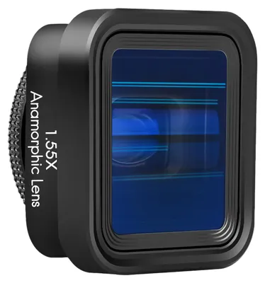 Produktbild von Anamorphotisches Filmobjektiv fuer Mobiltelefone, 1,55-faches Deformationsfilmobjektiv, Telefon-Filmobjektiv mit universellen Objektivclips, Tragetasche, Ersatz fuer iPhone 15/14/13/12/11