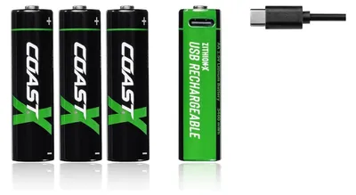 Immagine prodotto di Hückmann 1x4 Coast Zithion-X Mignon AA batteria ricaricabile Porta di ricarica USB-C - Batteria ricaricabile - Mignon (AA)