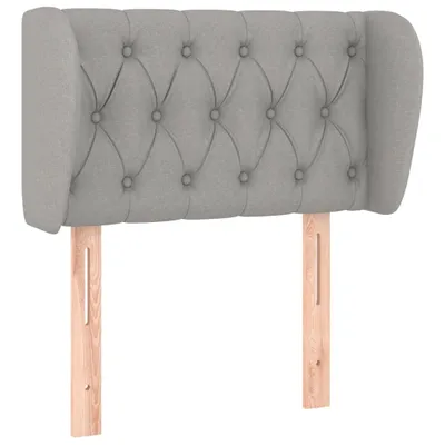 Image de vidaXL Tête de lit avec oreilles gris clair 83x23x78/88 cm Tissu