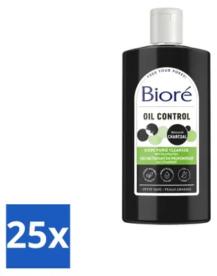 Produktbild von 25 x Bioré Houtskool Reinigingsgel – Tiefenreinigendes Gesichtsgel – 200 ml - Vorteilspackung - 25 Stücke