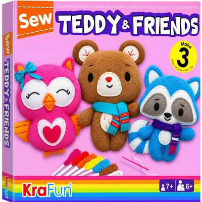 Immagine prodotto di Solidchoice - Kit creativo per cucire, ideale per bambini, con 3 adorabili peluche da realizzare