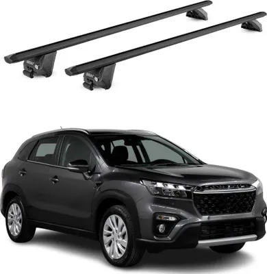 Image de Barres de toit transversales pour Suzuki S-Cross 2022-2025 Alu Noir 2 pièces ABE