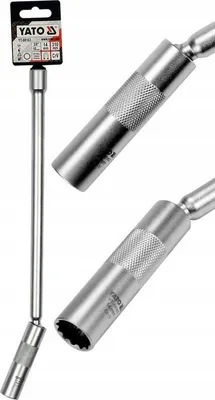 Zdjęcie produktu dla Klucz Do Świec 14Mm Długi 310Mm Przegubowy Magnes 3/8'