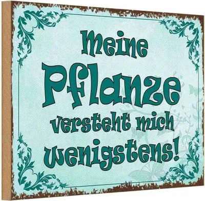 Produktbild von vianmo Holzschild 12x18 cm meine Pflanze vesteht mich Dekoration