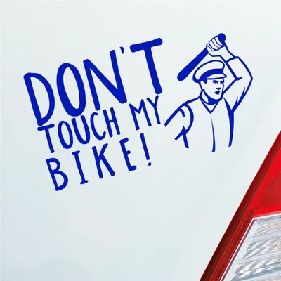 Produktbild von Auto Aufkleber Don´t touch my Bike! Motorrad Bike 18x10 cm Dunkelblau Sticker Heckscheibenaufkleber