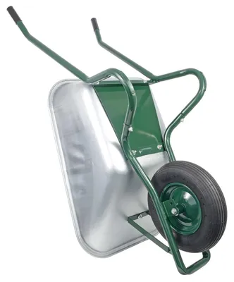 Produktbild von Matrix Schubkarre Profi 100l 250kg Luftrad Bauschubkarre grün mit Bodenblech