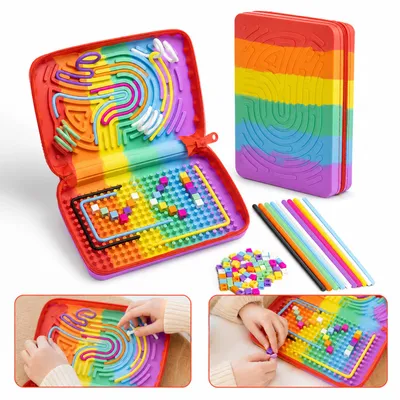 Produktbild von Sensorisches Aktivitätsbrett, Silikon Fidget-Spielzeug mit Aufbewahrung, Stressbewältigung & Beruhigung, für ADHS & Autismus