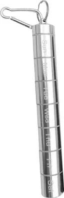 Produktbild von Tablettenbox 7 Tage, Aluminium Pillenbox Klein mit 7 Teilbaren Fächer,Wasserdichte Medikamentenbox mit Schlüsselanhänger Karabiner Kleine(Silber)