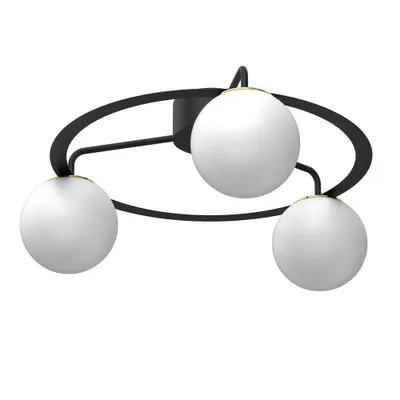 Zdjęcie produktu dla Lampa wisząca Ballo czarny mat-złoty połysk-biała 3xE27x15W metal wym:26x57x57cm IP20 Luminex