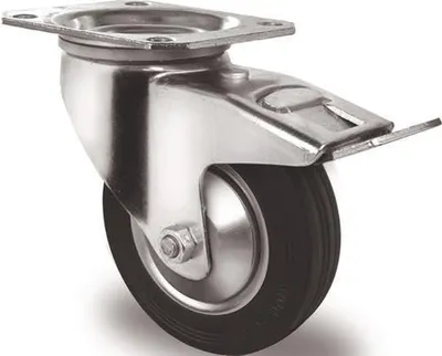 Produktbild von Lenkrolle mit Totalfeststeller, Raddurchmesser 80 mm, Tragfähigkeit 70 kg