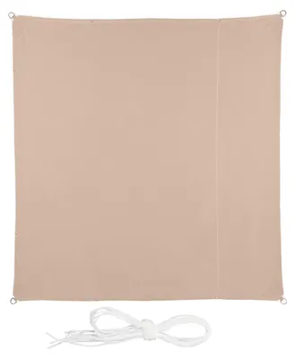 Zdjęcie produktu dla Tent Relaxdays, 3,5 x 3,5 m, wodoodporny, poliester, linki napinające, kwadratowy tent, do ogrodu, na balkon, beżowy