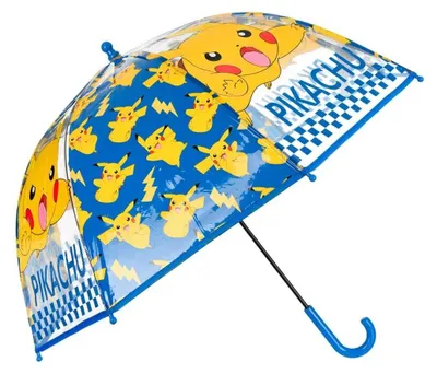Produktbild von Sun City Pokémon Kinder Regenschirm Stockschirm mit Pikachu Motiv Transparenter Schirm mit buntem Druck