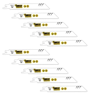 10er-Pack Recipro-Sägeblätter 150 mm, 10 TPI, Bi-Metall