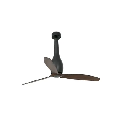 Produktbild von Energiespar Deckenventilator mit Fernbedienung Eterfan Schwarz matt / Walnuss 128 cm
