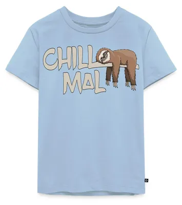 Produktbild von Spreadshirt Chill Mal Faultier Lustiger Spruch Kinder Premium T-Shirt, 98/104 (2 Jahre), Hellblau