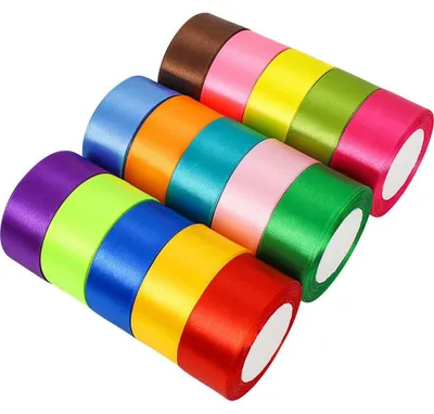 Satinschleifenband, 10 Rollen, 10 Farben, 40 mm x 22 m, Polyester