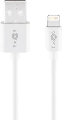 Immagine prodotto di 200x Goobay 72905 Cavo di ricarica e sincronizzazione USB Lightning, 0,5 m, bianco, 0,5 m - Cavo MFi per Apple iPhone/iPad