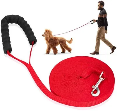 Produktbild von Hundeleine, 30 Meter – Trainingsleine für Hunde – Gepolsterter Griff – Extra lange Leine – Für Rückruftraining – Trackingleine für Hunde