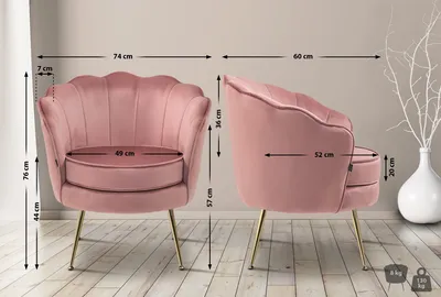 Produktbild von Stuhl HLO-CP139 Samt rosa