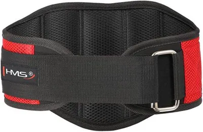 A weightlifting belt shown against a white background.