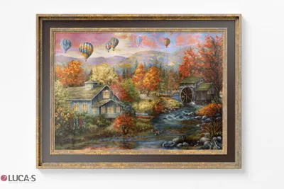 Produktbild von Luca-S Gobelin Set "Herbst-Wassermühle", Zählmuster, 34x24cm
