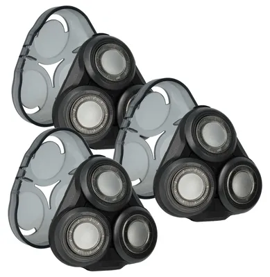 Produktbild von vhbw 3x Ersatz-Scherköpfe kompatibel mit Philips S5075, S5077, S5078, S5079, S5080, S5076, S5085, S5081, S5082, S5090, S5091 Elektrorasierer, Schwarz