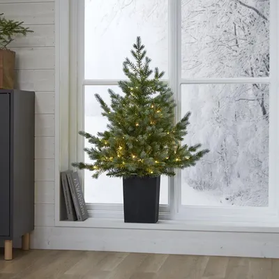 Produktbild von Star Trading LED-Tanne Greyland 80 LED warmweiß außen 90 cm batteriebetrieben grün