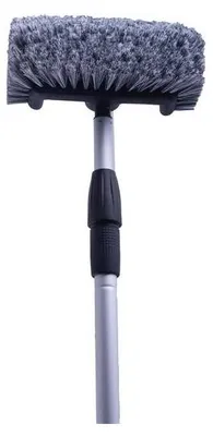 Image de Perche télescopique D&L Hydro + brosse de lavage professionnelle à cinq faces pour fenêtres et panneaux solaires - Tetalon, longueur 2 m