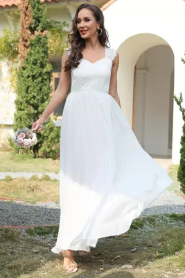 Obrázok produktu pre DRESSTELLS Elegantné čipkované šaty s kvetinovým vzorom biele XL
