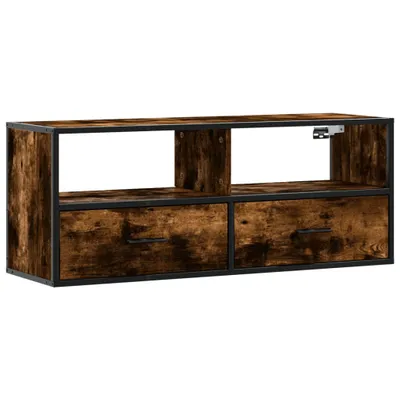 Produktbild von vidaXL TV-Schrank Räuchereiche 100x31x39,5 cm Holzwerkstoff und Metall